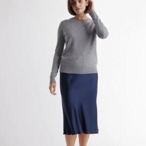 Quince Silk Skirt Blue